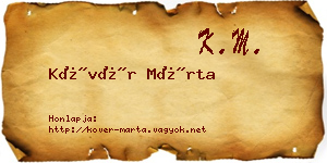Kövér Márta névjegykártya