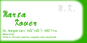 marta kover business card